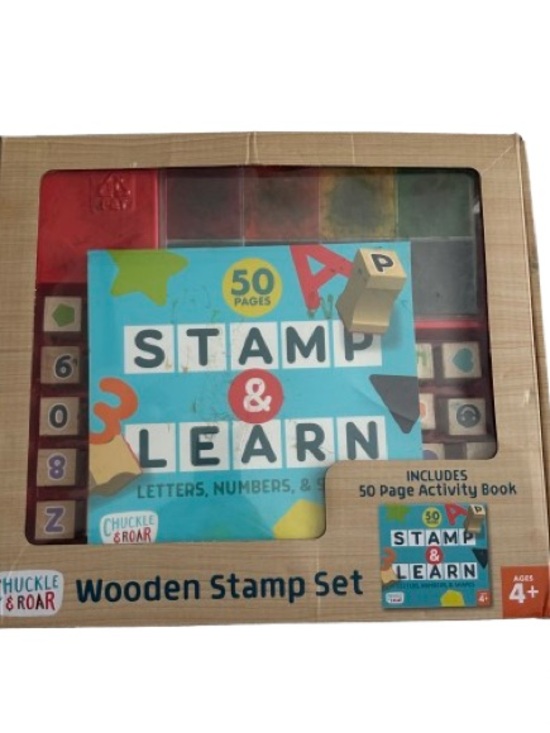 Chuckle & ROAR Other - Stamp & Learn Wooden Stamp Set: 47 Steps & 50 Pages Activity Book
